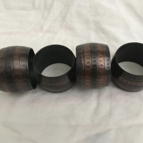 Pottery Barn Other - Copper/Bronze Metal Napkin Rings - set of 4